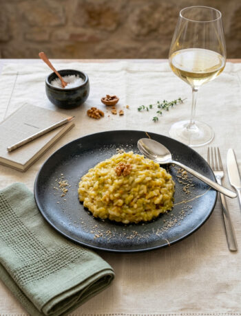 Risotto zucchine e noci