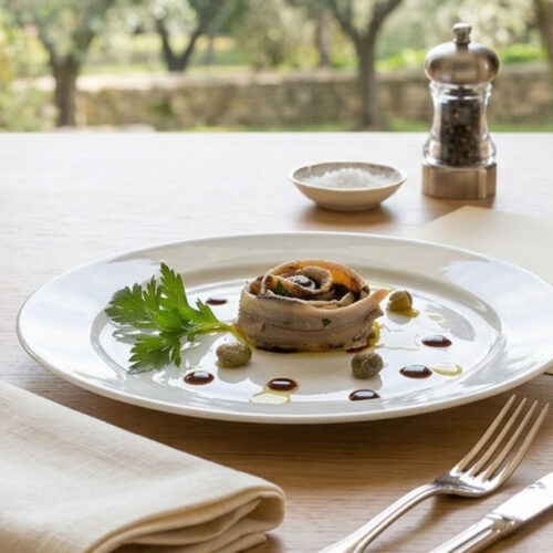 alici marinate sotto sale - tavola e finestra