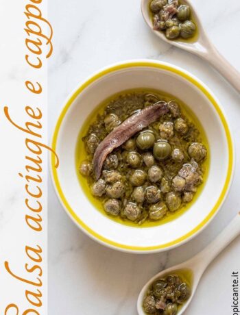 piatto di salsa acciughe e capperi