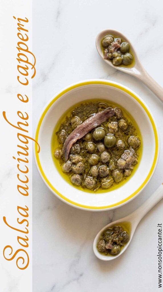 piatto di salsa acciughe e capperi