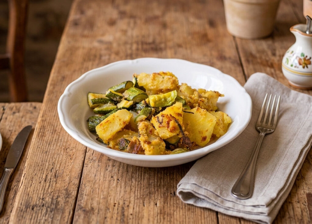 zucchine e patate al forno