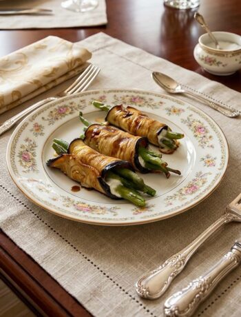 involtini di melanzane tavola apparecchiata