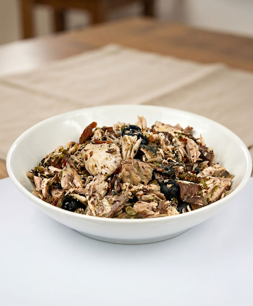 piatto di insalata di palamita
