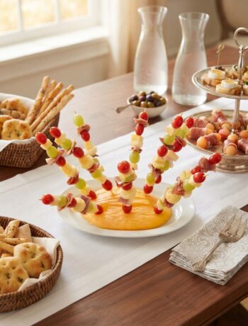 buffet con spiedini frutta e verdura