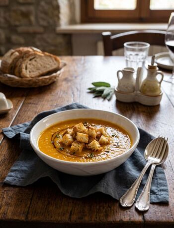 piatto di vellutata di zucca
