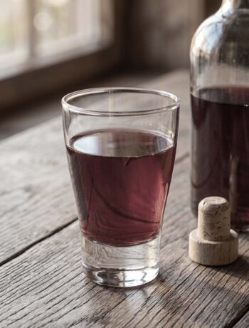 bicchiere con liquore al melograno