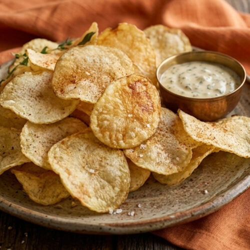 chips fatte in casa piatto