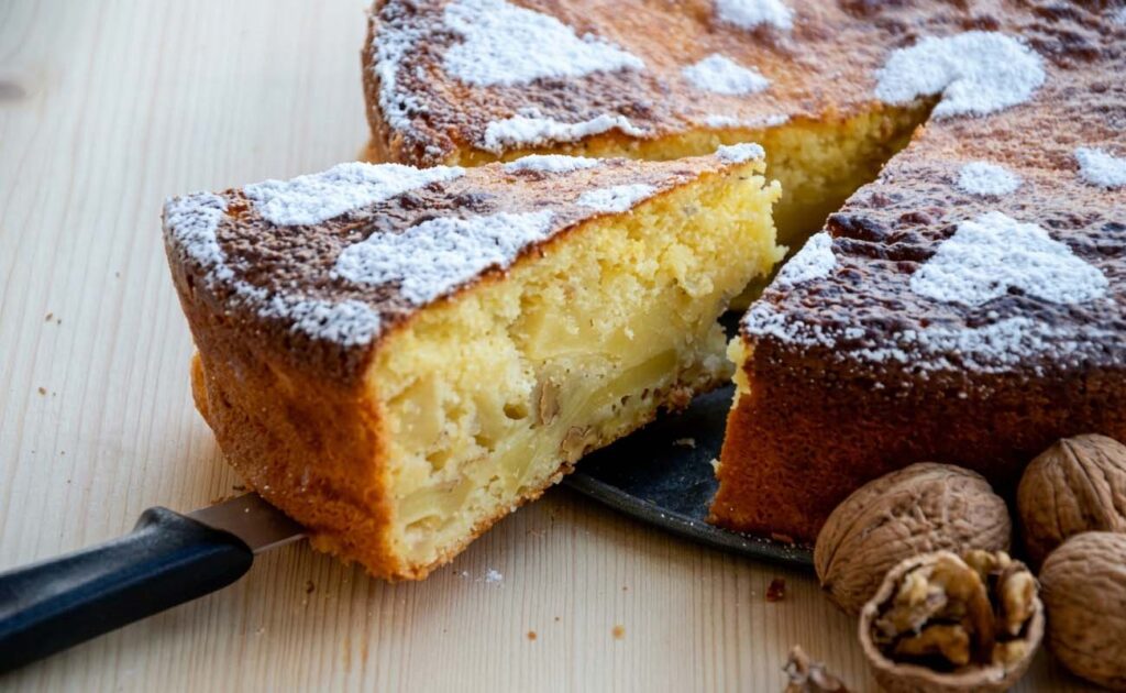 fetta torta mele e noci