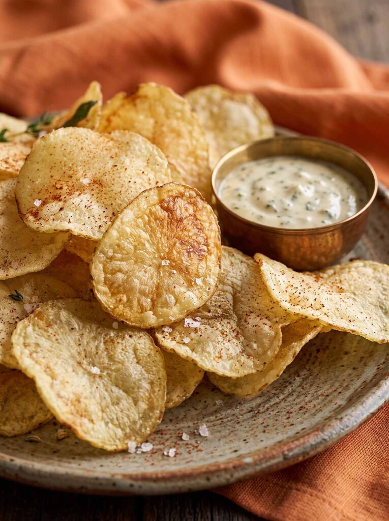 piatto di chips fatte in casa