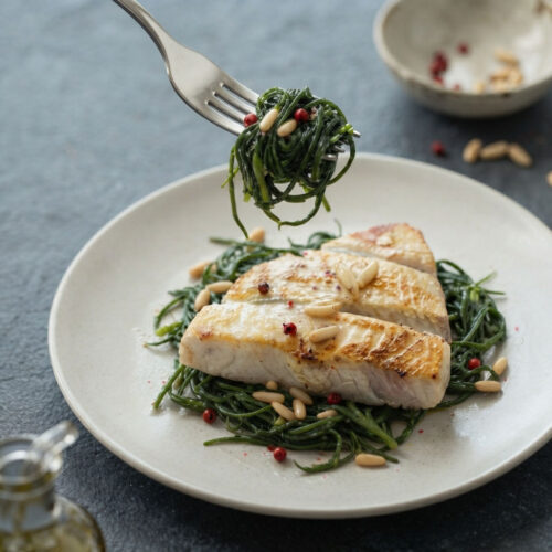 pesce spada grigliato con agretti
