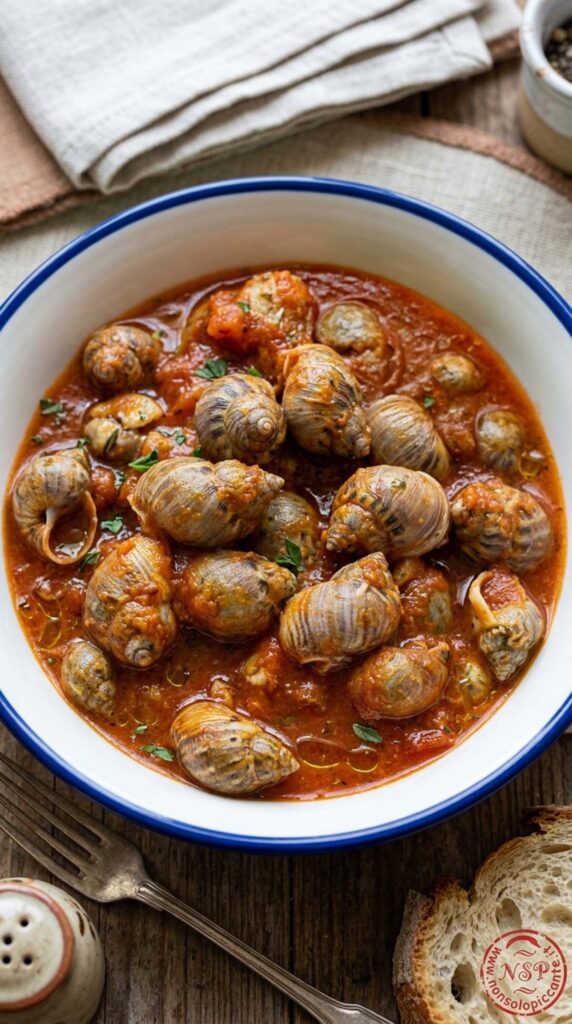 piatto di chiocciole di mare piccanti