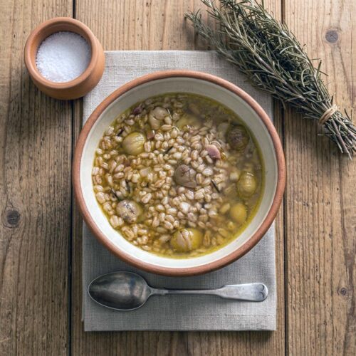 Minestra di farro e castagne