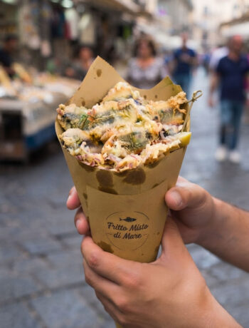 cartoccio di sarde fritte da passeggio
