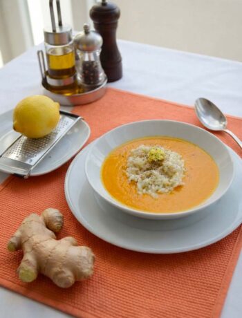 Crema di zucca con riso e zenzero