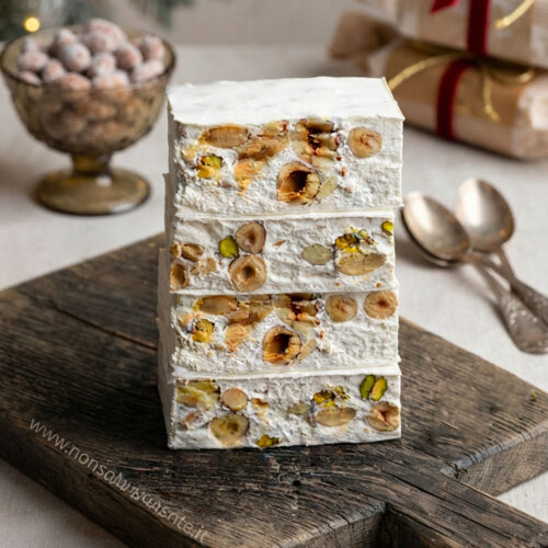 Torrone morbido con nocciole, mandorle e pistacchi