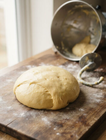 impasto pasta brioche nella ciotola dell'impastatrice