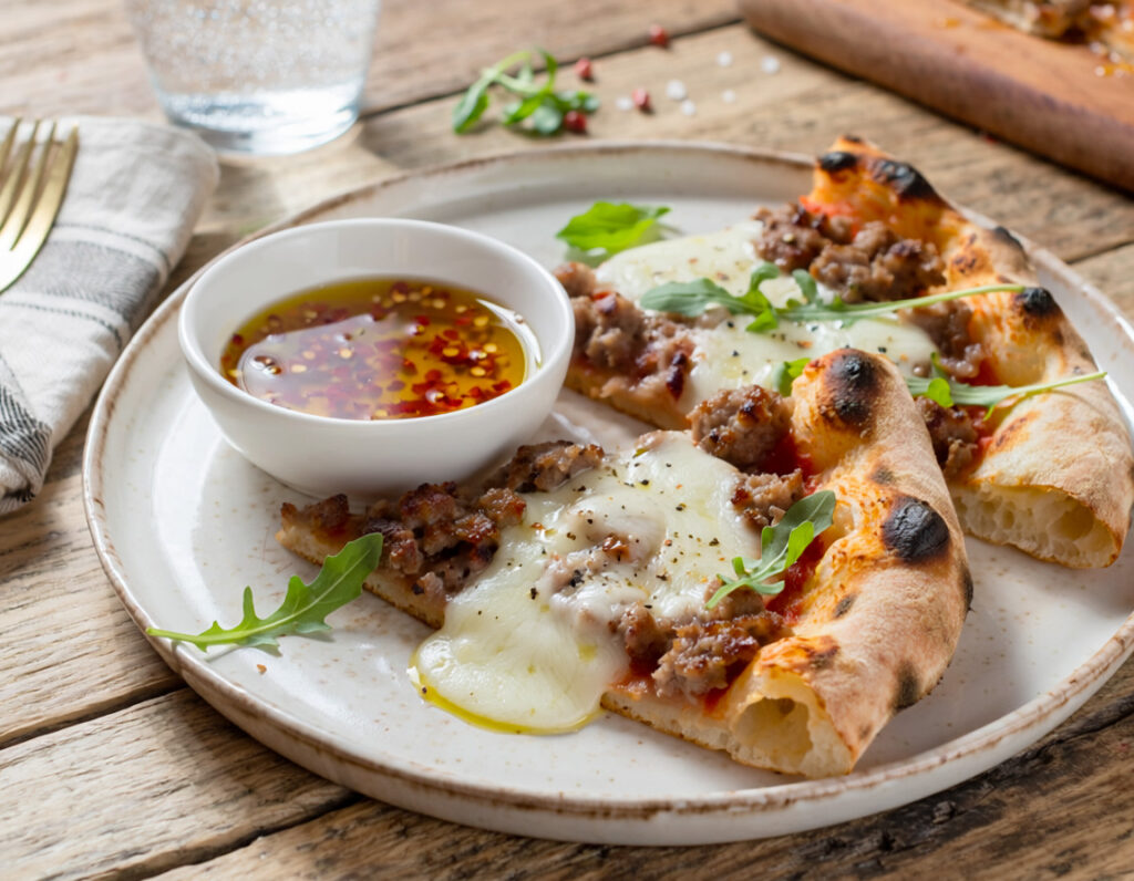 pizza stracchino e salsiccia