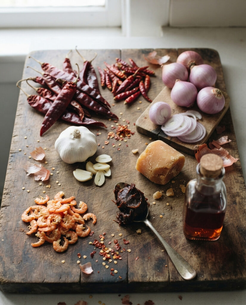 Nam prik pao ingredienti sul tagliere
