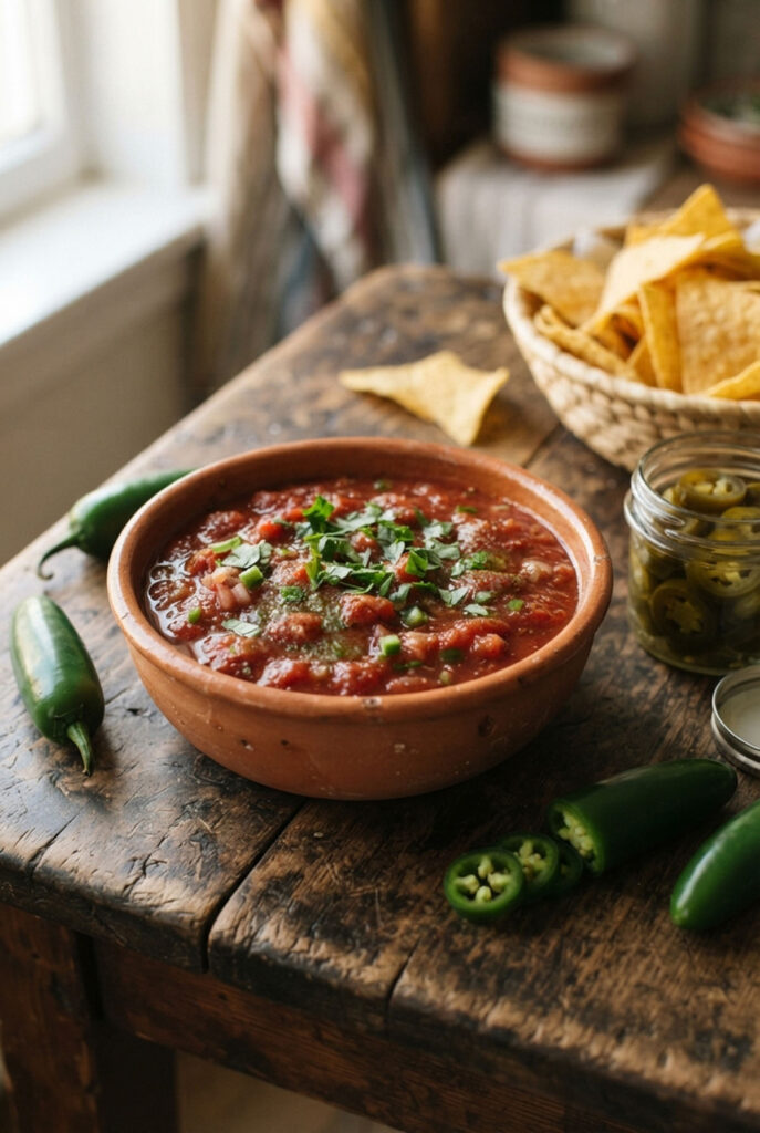 Salsa frita la salsa messicana di pomodoro cotta