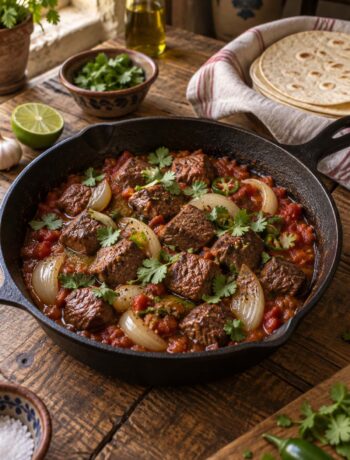 piatto di Puntas de filete a la mexicana