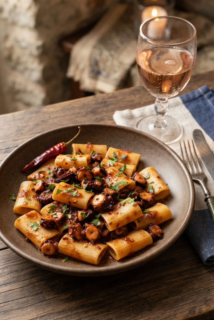 paccheri al ragù di polpo