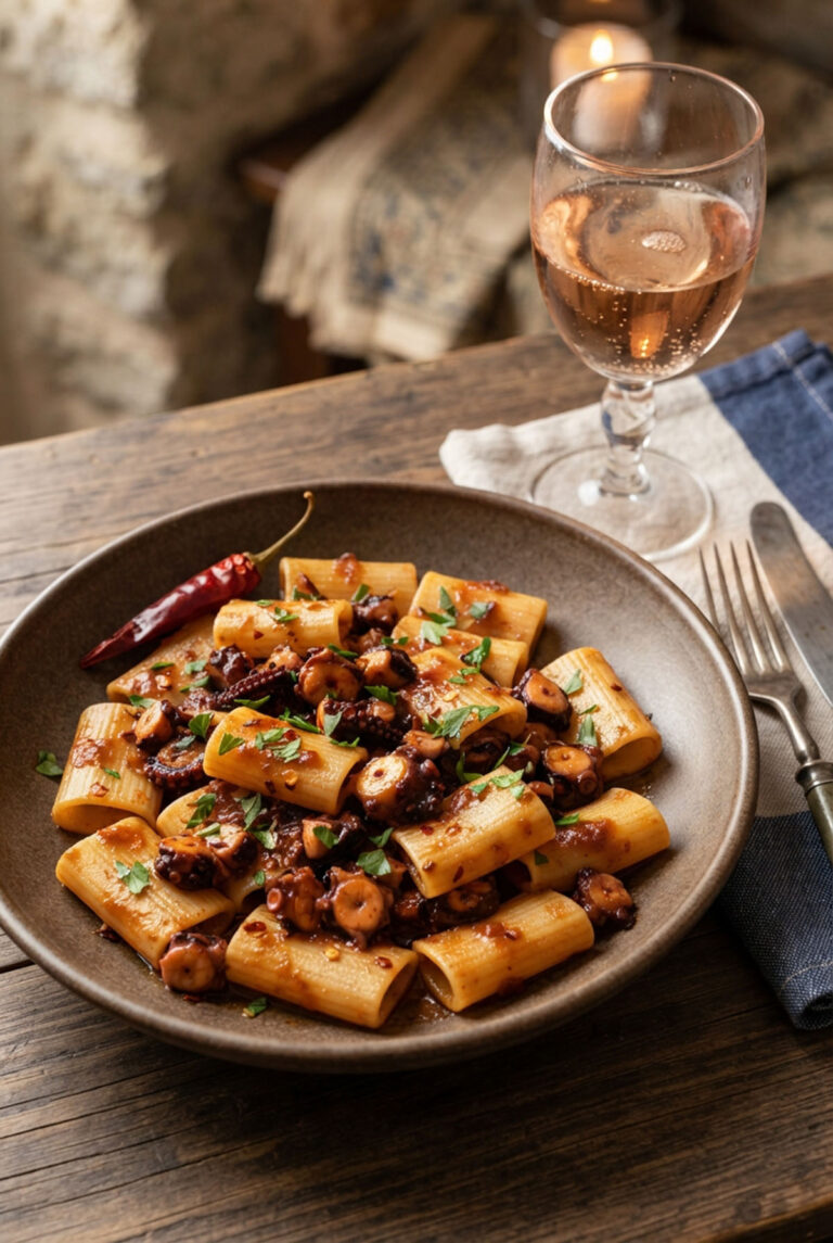 paccheri al ragù di polpo